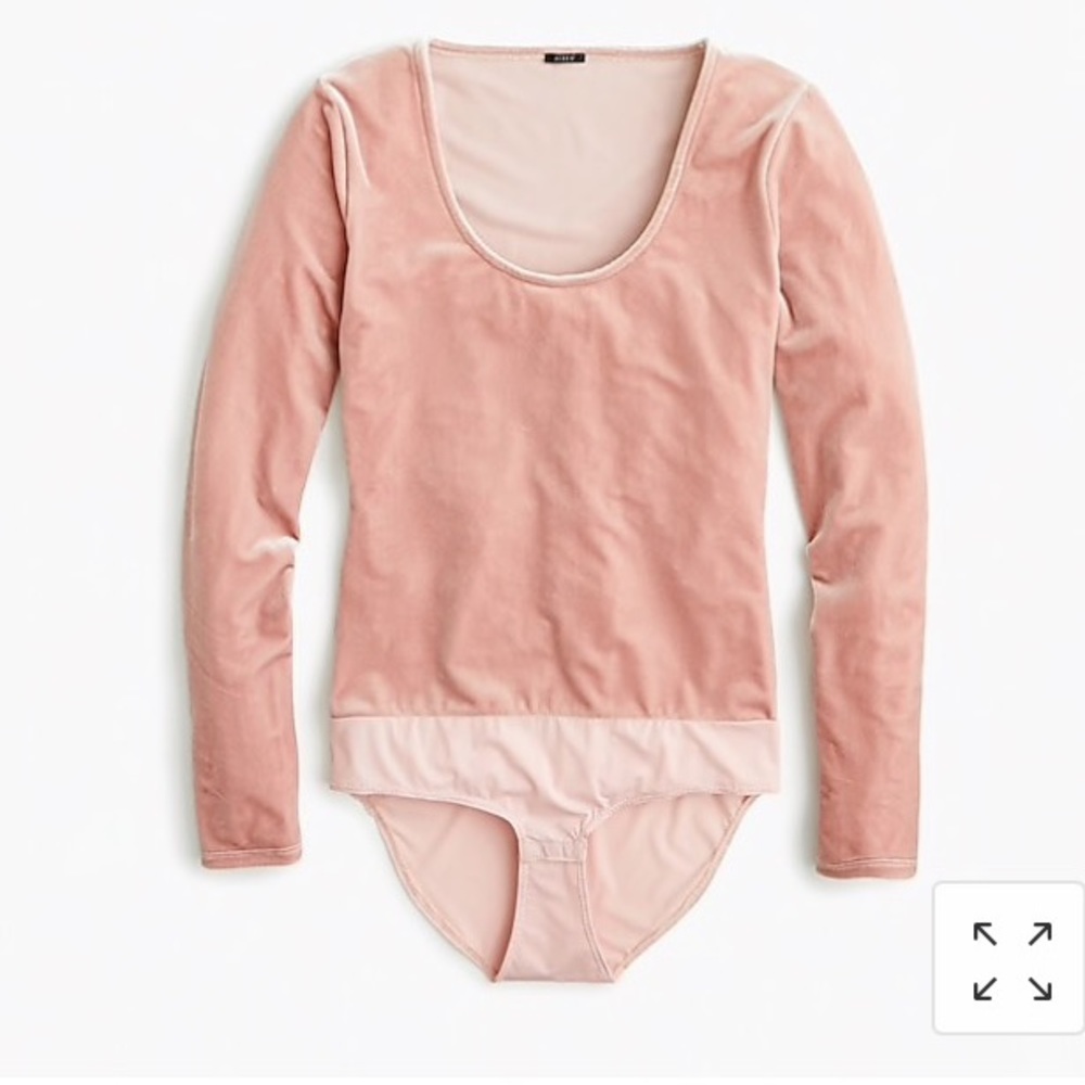 New J. Crew Velvet Blush Pink Bodysuit